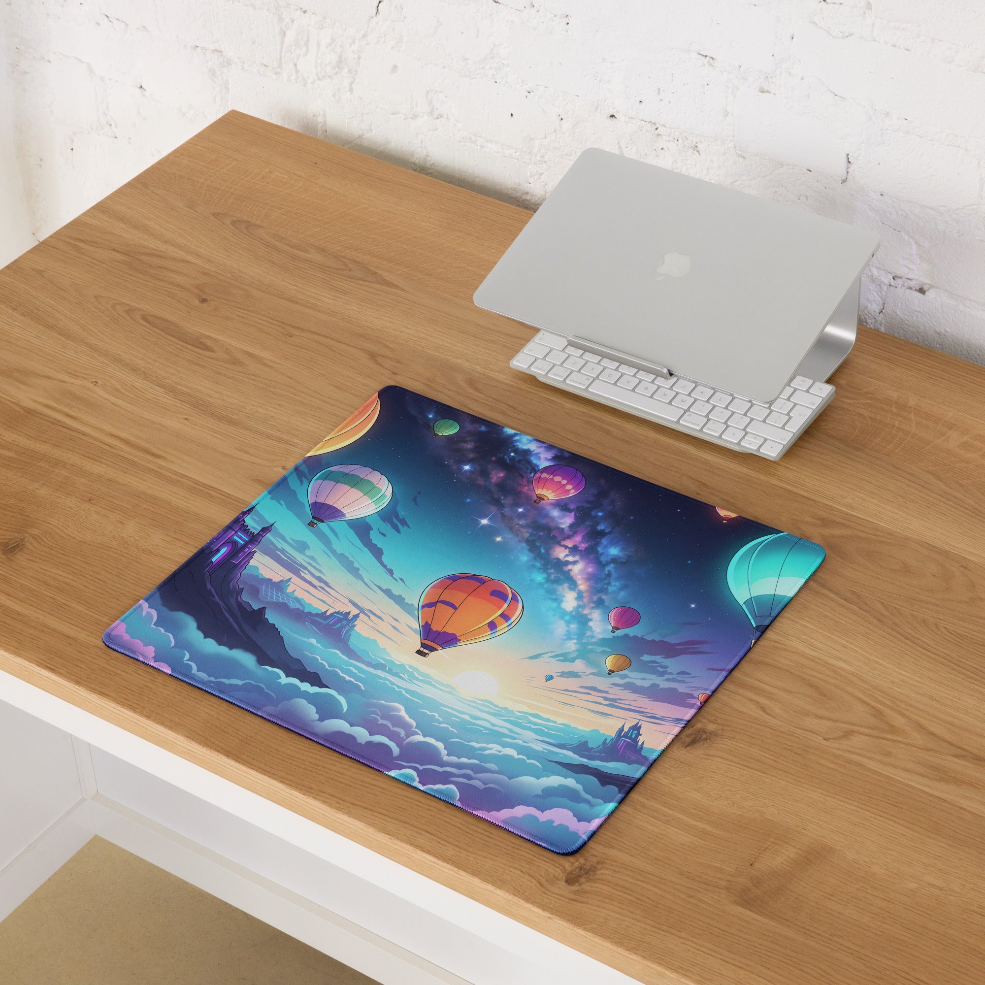 Nebula Balloon Vaporwave Mouse Pad - Vaporwave Mouse Pad Neon Pink Purple Blue For Gaming Desk Dreamy Retro Mood Desk Art