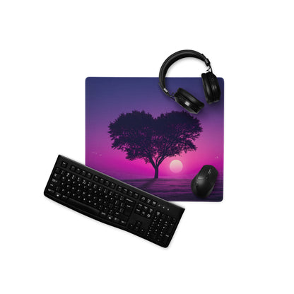Vaporwave Sunset Tree Mouse Pad - Tree Purple Pink Desk Gaming Vaporwave Dreamy Nostalgic Synthwave Aesthetic