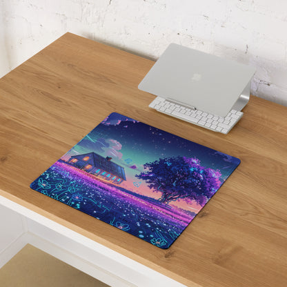 Vaporwave Nightscape Mouse Pad - Landscape Mouse Pad Purple Pink For Gaming Vaporwave Dreamy Neon Mood Modern Desk Art