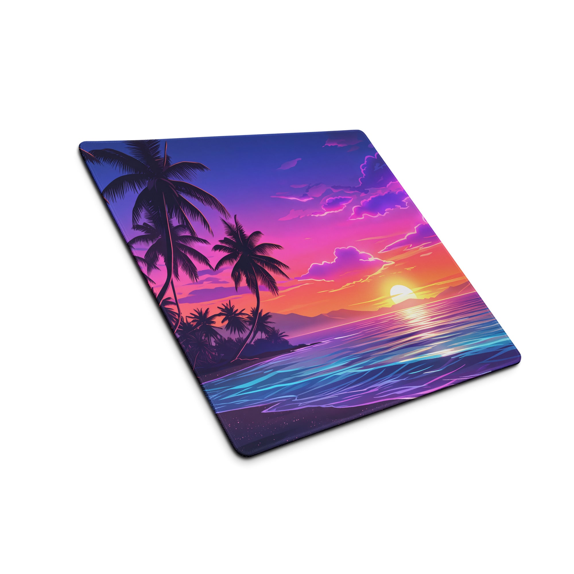 Vaporwave Sunset Palm Mouse Pad - Mouse Pad Purple Pink Desk Vaporwave Dreamy Neon Vaporwave Mood Retro PC Setup Digital