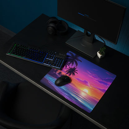 Vaporwave Sunset Palm Mouse Pad - Mouse Pad Purple Pink Desk Vaporwave Dreamy Neon Vaporwave Mood Retro PC Setup Digital