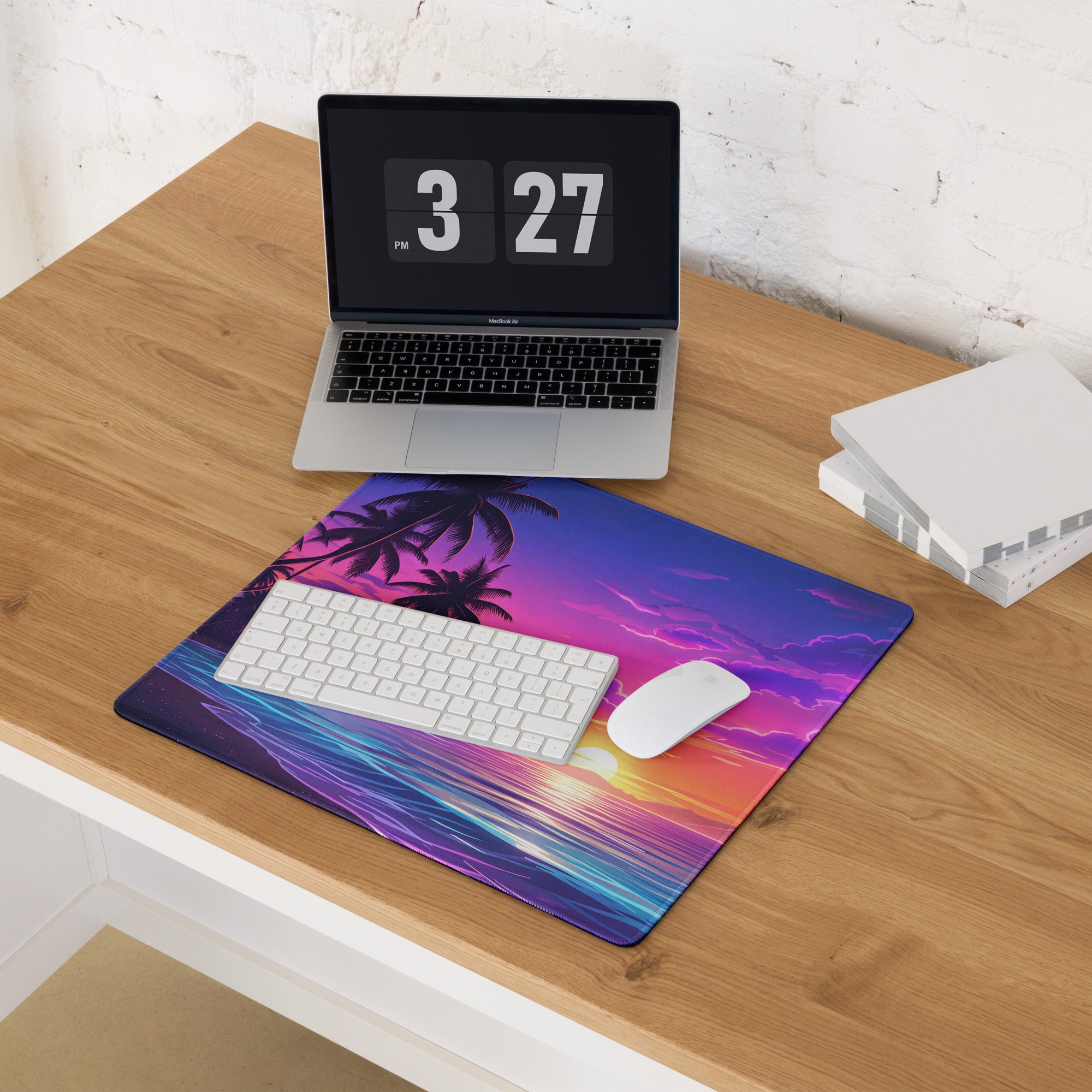 Vaporwave Sunset Palm Mouse Pad - Mouse Pad Purple Pink Desk Vaporwave Dreamy Neon Vaporwave Mood Retro PC Setup Digital