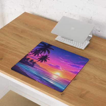 Vaporwave Sunset Palm Mouse Pad - Mouse Pad Purple Pink Desk Vaporwave Dreamy Neon Vaporwave Mood Retro PC Setup Digital