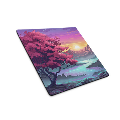 Vaporwave Sunset Pro Gaming Mouse Pad - Vaporwave Sunset Purple Pink Desk Synthwave Dreamy Retro Gamer Digital Art