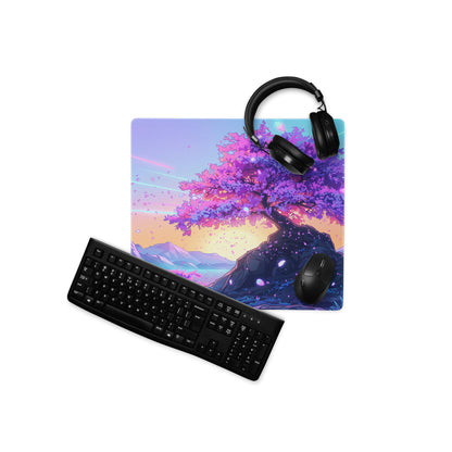 Vaporwave Neon Mouse Pad - Mouse Pad Purple Pink Blue Gaming Dreamlike Neon Retro Futurism Desk Mat Digital Art