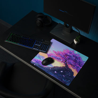 Vaporwave Neon Mouse Pad - Mouse Pad Purple Pink Blue Gaming Dreamlike Neon Retro Futurism Desk Mat Digital Art