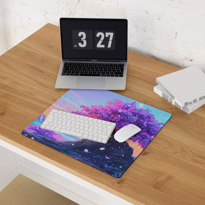 Vaporwave Neon Mouse Pad - Mouse Pad Purple Pink Blue Gaming Dreamlike Neon Retro Futurism Desk Mat Digital Art