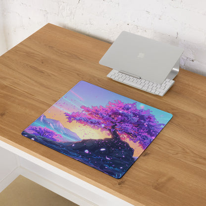Vaporwave Neon Mouse Pad - Mouse Pad Purple Pink Blue Gaming Dreamlike Neon Retro Futurism Desk Mat Digital Art