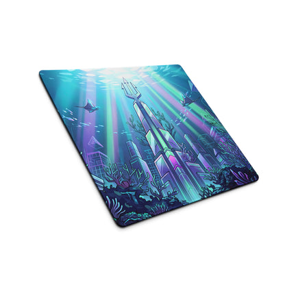 Neon Ocean Vaporwave Mousepad - Mousepad Neon Cyan Purple Pink Gaming Desk Vaporwave Dreamy Synthwave Neon Ocean Digital