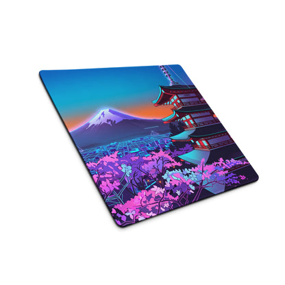 Vaporwave Neon Temple Mouse Pad - Mouse Pad Blue Purple for Gaming Vaporwave Dreamy Nostalgia Retro Futurism