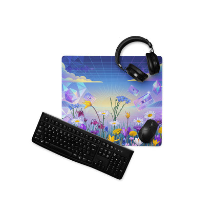 Vaporwave Floral Gradient Mouse Pad - Mouse Pad Blue Purple Pink For Gaming Vaporwave Dreamy Nostalgic Neon Desk Mat