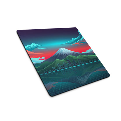 Vaporwave City Vista Mouse Pad - Mouse Pad Teal Pink Desk Vaporwave Dreamy Neon Synthwave Gaming Setup Digital Art