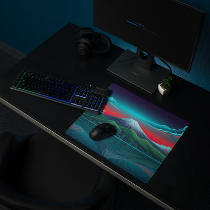 Vaporwave City Vista Mouse Pad - Mouse Pad Teal Pink Desk Vaporwave Dreamy Neon Synthwave Gaming Setup Digital Art