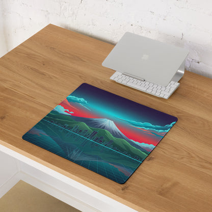 Vaporwave City Vista Mouse Pad - Mouse Pad Teal Pink Desk Vaporwave Dreamy Neon Synthwave Gaming Setup Digital Art
