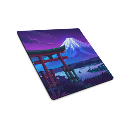 Vaporwave Neon Mount Fuji Mouse Pad - Mouse Pad Purple Pink Blue Vaporwave Dreamy Mood Retro Neon Digital Art