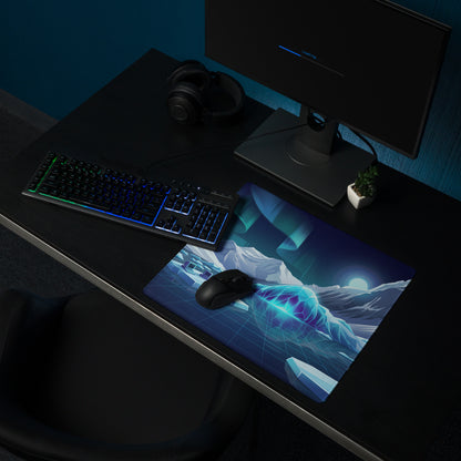 Glacial Neon Vaporwave Mouse Pad - Mouse Pad Glacial Blue Gaming Vaporwave Neon Dreamy Atmosphere Retro Futuristic