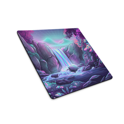 Vaporwave Neon Landscape Mouse Pad - Gaming Mouse Pad Neon Purple Pink Dreamy Mood Cyberpunk Desk Mat Digital Artwork