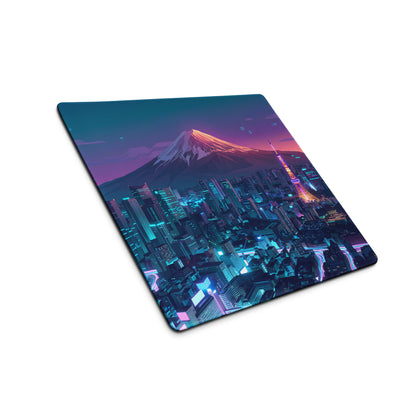 Neon Vaporwave City Mouse Pad - Mouse Pad Blue Purple Teal Vaporwave Desk Nostalgic Neon Cyberpunk Digital