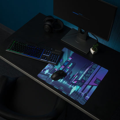 Vaporwave Neon City Mouse Pad - City Mouse Pad Purple Blue Desk Vaporwave Nostalgic Neon Chic Desk Decor Digital Art