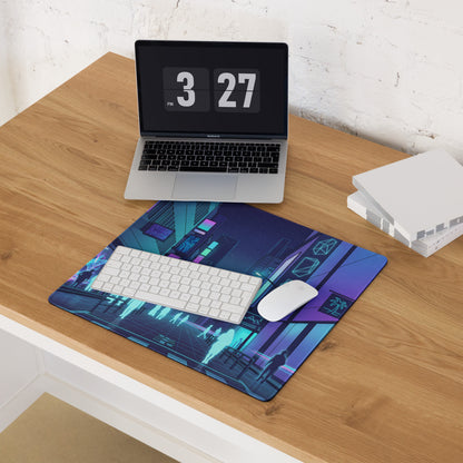 Vaporwave Neon City Mouse Pad - City Mouse Pad Purple Blue Desk Vaporwave Nostalgic Neon Chic Desk Decor Digital Art