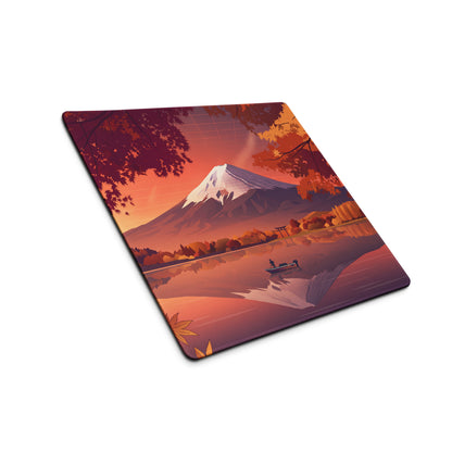 Vaporwave Landscape Mouse Pad - Mountain Scene Orange Purple For Gaming Desk Retro Vaporwave Mood Landscape Art Digital