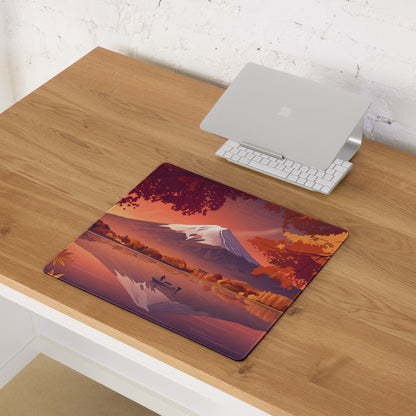 Vaporwave Landscape Mouse Pad - Mountain Scene Orange Purple For Gaming Desk Retro Vaporwave Mood Landscape Art Digital