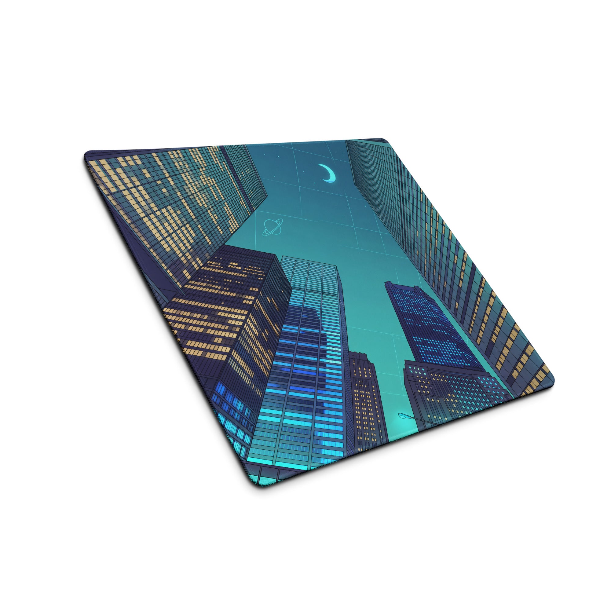 Vaporwave Cityscape Mouse Pad - Mouse Pad Neon Cyan Purple Desk Vaporwave Neon Mood Retro Decor Gaming Desk Digital Art