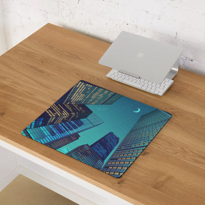 Vaporwave Cityscape Mouse Pad - Mouse Pad Neon Cyan Purple Desk Vaporwave Neon Mood Retro Decor Gaming Desk Digital Art