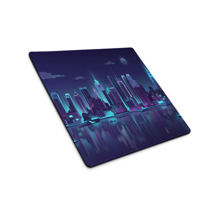 Vaporwave City Neon Night Mouse Pad - City Skyline Neon Pink Blue Gaming Nostalgic Synthwave For Gamers Digital Art