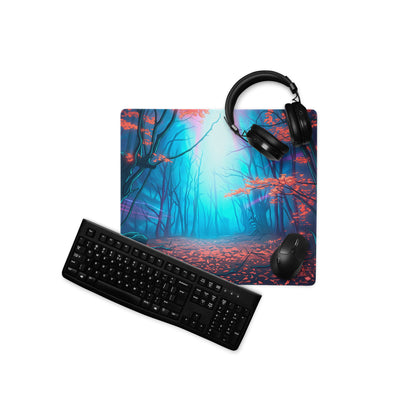 Vaporwave Forest Neon Mouse Pad - Mouse Pad Neon Blue Pink Purple For Gaming Vaporwave Desk Decor Digital Art
