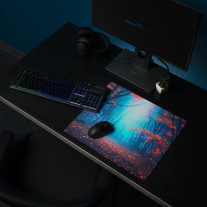 Vaporwave Forest Neon Mouse Pad - Mouse Pad Neon Blue Pink Purple For Gaming Vaporwave Desk Decor Digital Art
