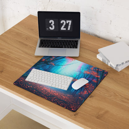 Vaporwave Forest Neon Mouse Pad - Mouse Pad Neon Blue Pink Purple For Gaming Vaporwave Desk Decor Digital Art