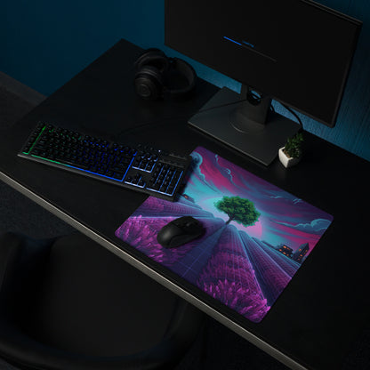 Vaporwave Neon City Mouse Pad - Mouse Pad Neon Purple Pink Blue For Gaming Desk Vaporwave Retro Futurism Digital Art