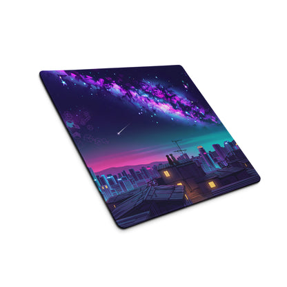 Vaporwave Cityscape Mouse Pad - Mouse Pad Purple Pink Neon Vaporwave Dreamy Neon Retro Futurism Gaming Digital Art