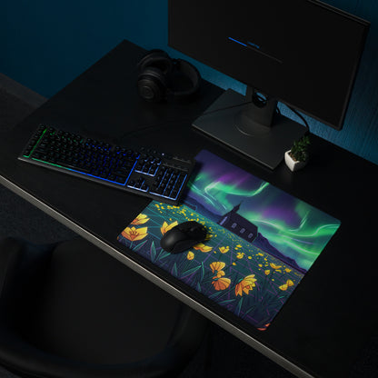 Aurora Neon Vaporwave Mouse Pad - Vaporwave Mouse Pad Neon Green Purple Mood Dreamy Decor Modern Neon