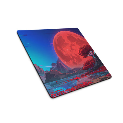 Vaporwave Neon Moon Mouse Pad - Mouse Pad Neon Pink Teal For Gaming Vaporwave Mood Neon Retro Niche Desk Mat Digital Art