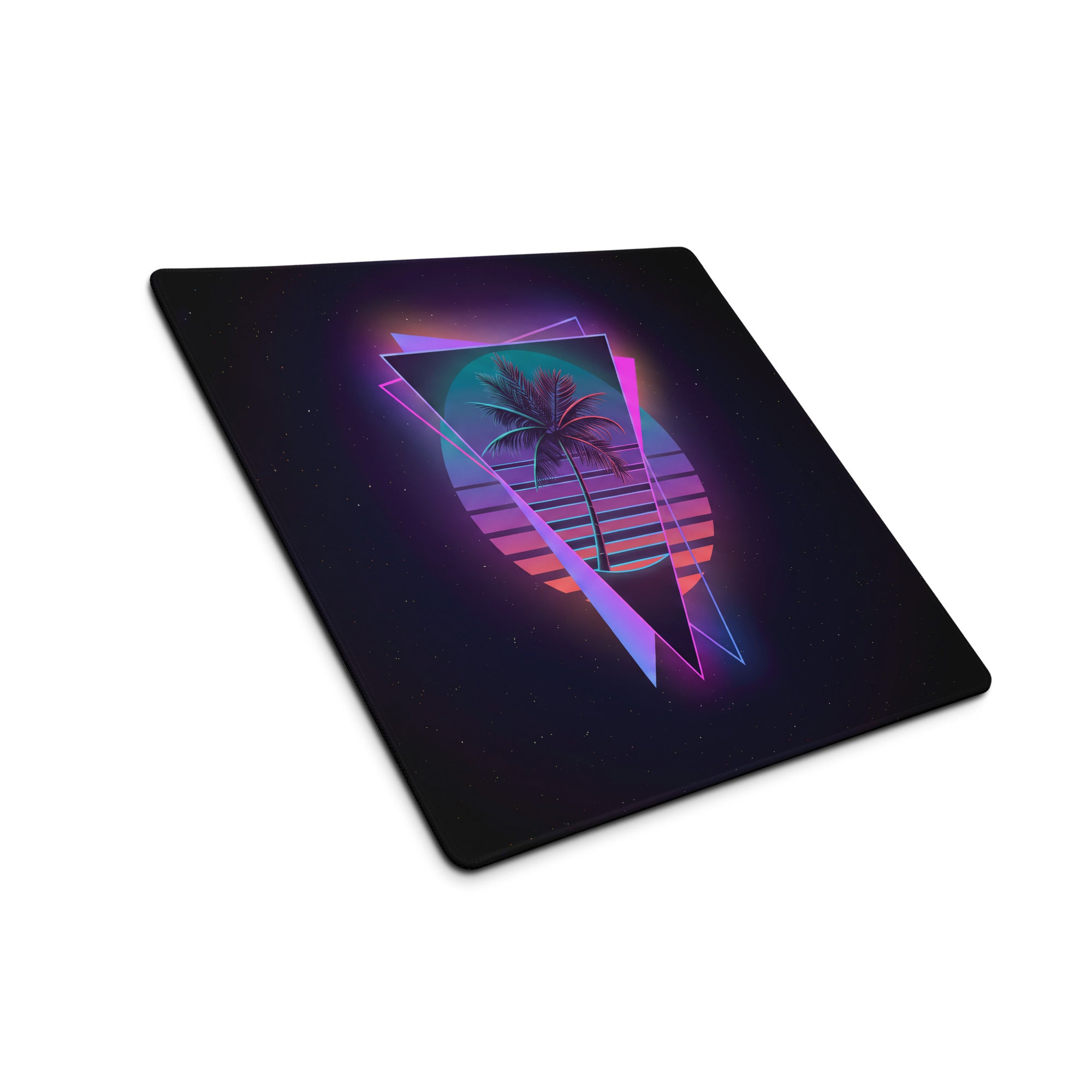 Neon Palm Vaporwave Mouse Pad - Gaming Mouse Pad Neon Pink Teal Retro Futuristic Modern Minimal Desk Mat Digital Art