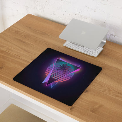 Neon Palm Vaporwave Mouse Pad - Gaming Mouse Pad Neon Pink Teal Retro Futuristic Modern Minimal Desk Mat Digital Art
