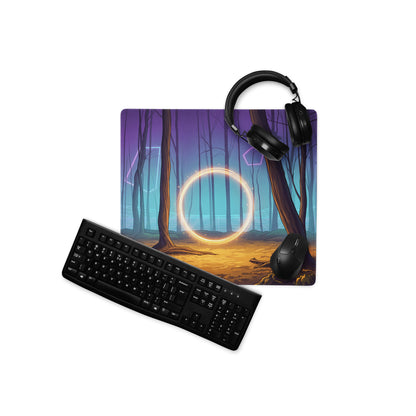 Neon Forest Vaporwave Mouse Pad - Mouse Pad Purple Pink Neon Vaporwave Dreamy Vaporwave Forest Neon Desk Mat Digital Art