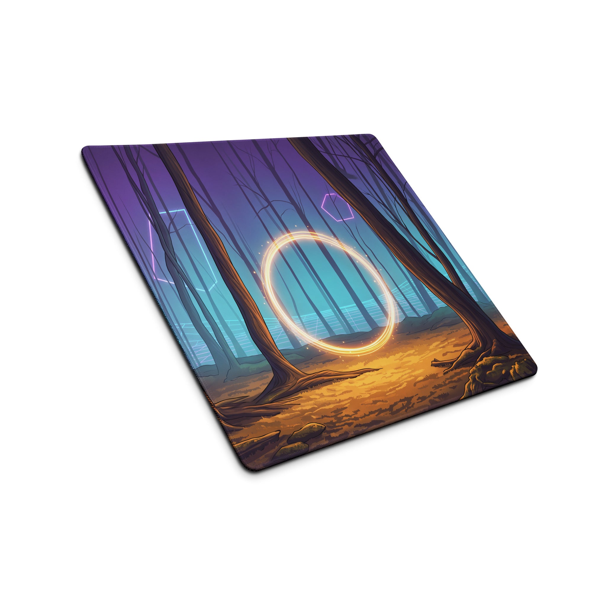 Neon Forest Vaporwave Mouse Pad - Mouse Pad Purple Pink Neon Vaporwave Dreamy Vaporwave Forest Neon Desk Mat Digital Art
