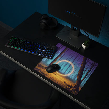 Neon Forest Vaporwave Mouse Pad - Mouse Pad Purple Pink Neon Vaporwave Dreamy Vaporwave Forest Neon Desk Mat Digital Art