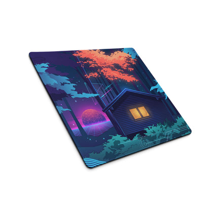 Vaporwave Night Desk Mat - Mouse Pad Neon Pink Blue Gaming Desk Vaporwave Dreamy Neon Mood Retro Decor Digital Art