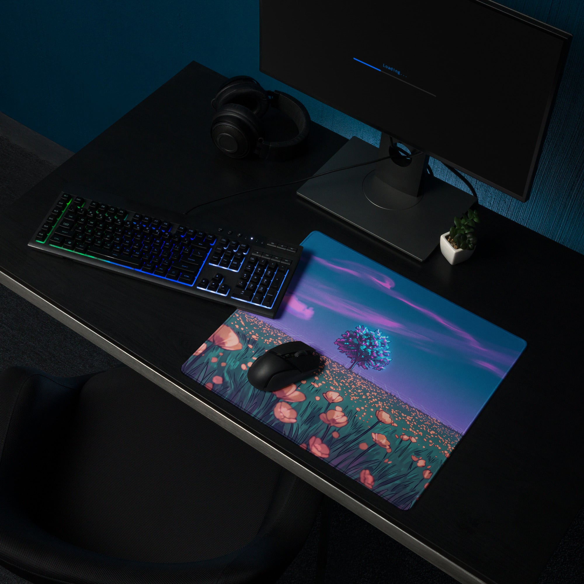Vaporwave Dreamscape Mouse Pad - Mouse Pad Purple Pink Neon Vaporwave Desk Dreamy Mood