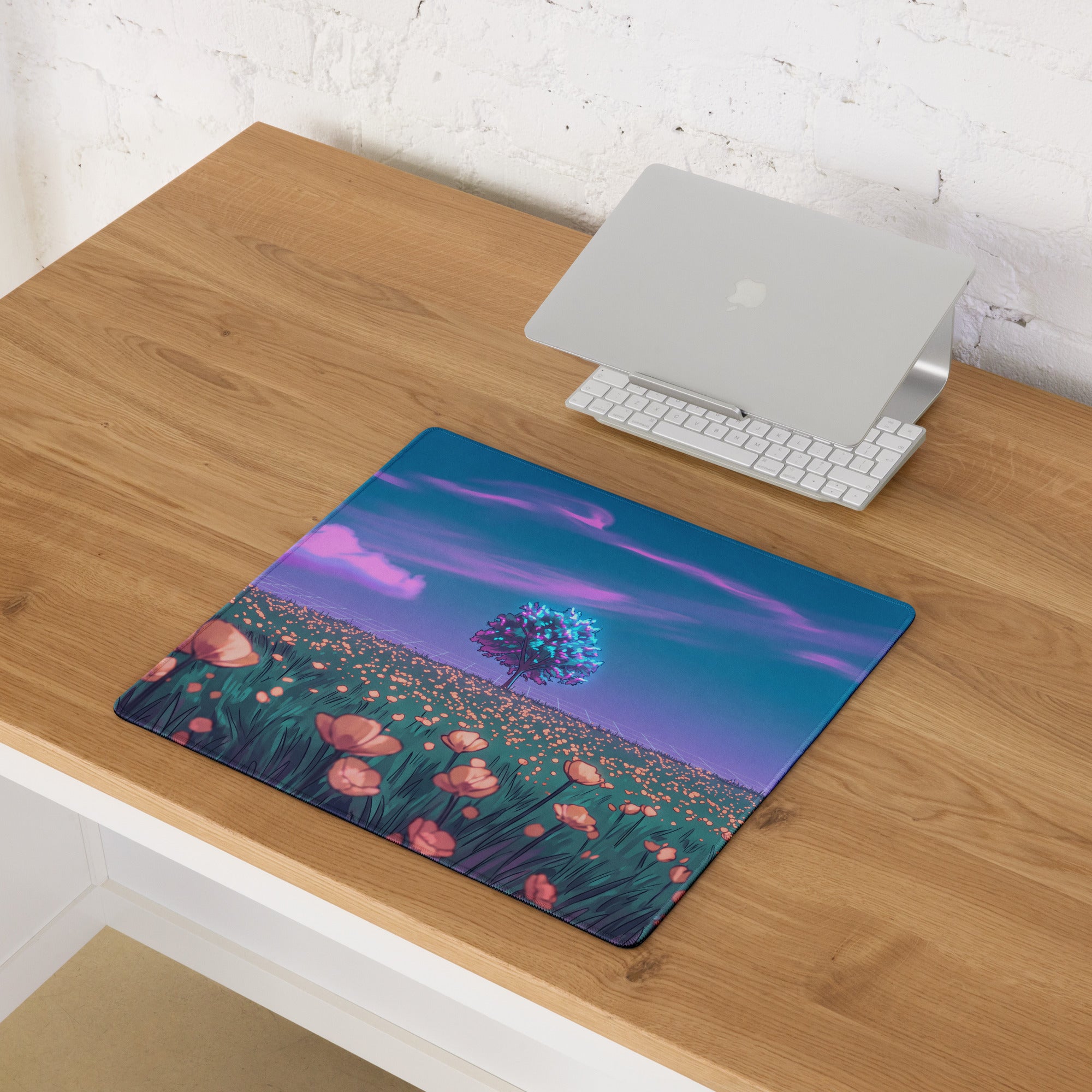 Vaporwave Dreamscape Mouse Pad - Mouse Pad Purple Pink Neon Vaporwave Desk Dreamy Mood