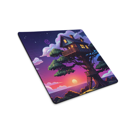 Vaporwave Nightscape Desk Pad - Gaming Mouse Pad Desk Mat Purple Gradient Vaporwave Dreamy Retro Mood Neon Cyberpunk