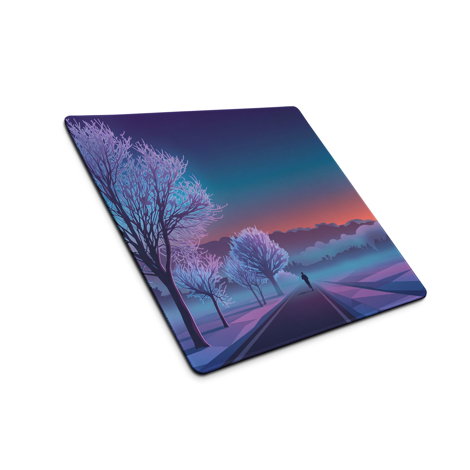 Vaporwave Sunset Gaming Mouse Pad - Mouse Pad Purple Pink Blue Desk Vaporwave Dreamy Neon Mood Retrofuturist Digital Print