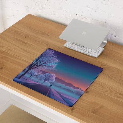 Vaporwave Sunset Gaming Mouse Pad - Mouse Pad Purple Pink Blue Desk Vaporwave Dreamy Neon Mood Retrofuturist Digital Print