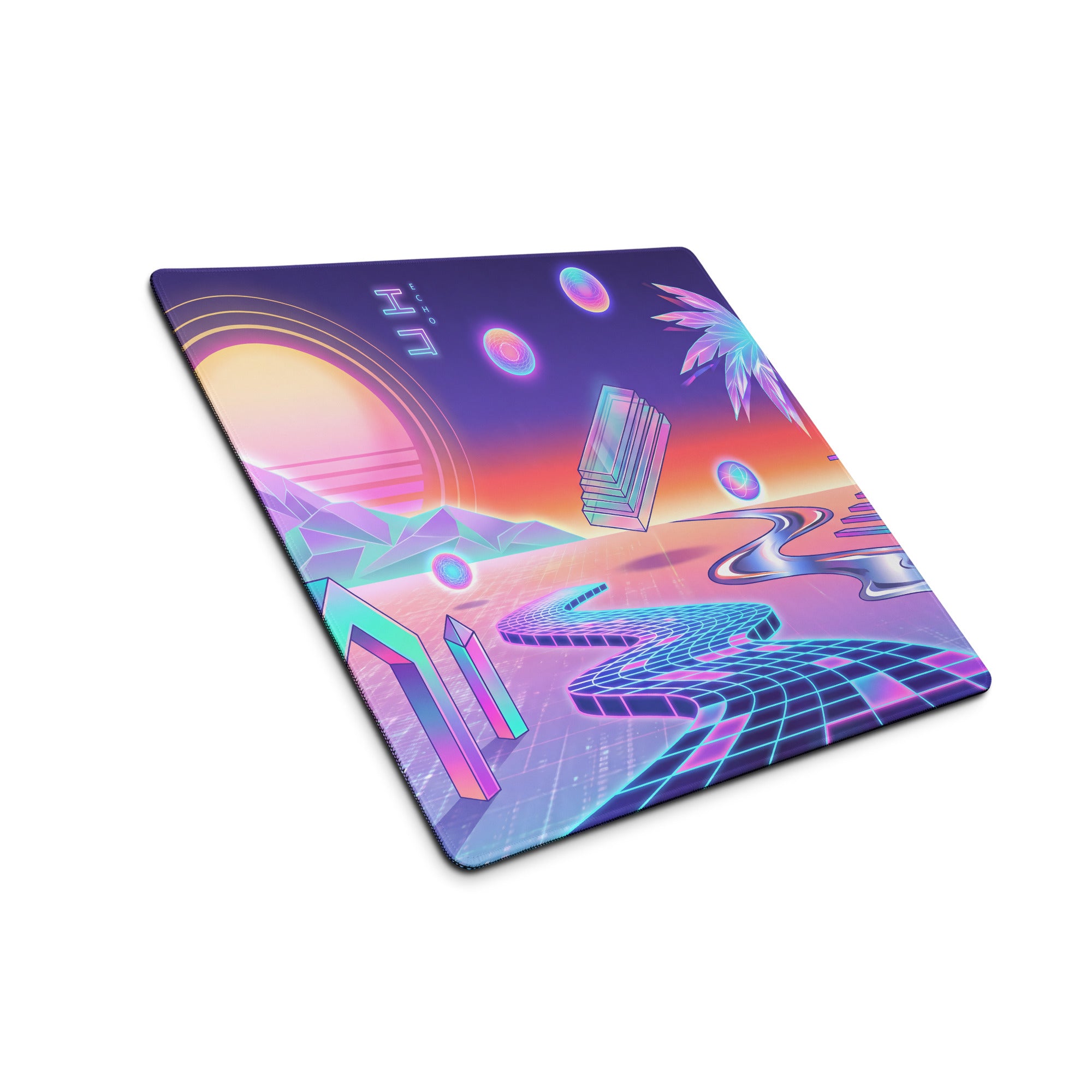 Vaporwave Neon Sunset Mouse Mat - Gaming Mouse Pad Neon Pink Purple Desk Vaporwave Dreamy Mood Nostalgic Neon Aesthetic Digital Art