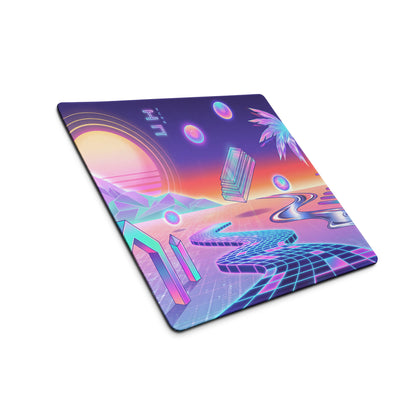 Vaporwave Neon Sunset Mouse Mat - Gaming Mouse Pad Neon Pink Purple Desk Vaporwave Dreamy Mood Nostalgic Neon Aesthetic Digital Art