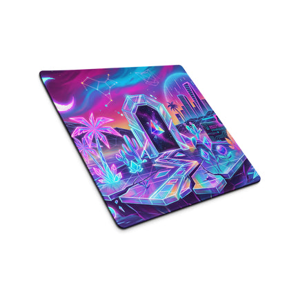 Neon Vaporwave City Mouse Pad - City Neon Pink Purple Gaming Desk Vaporwave Dreamy Mood Retro Futurism Desktop Digital